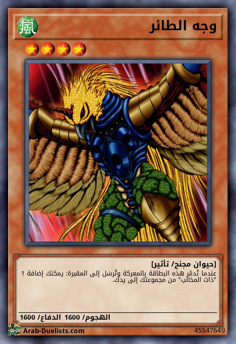 وجه الطائر